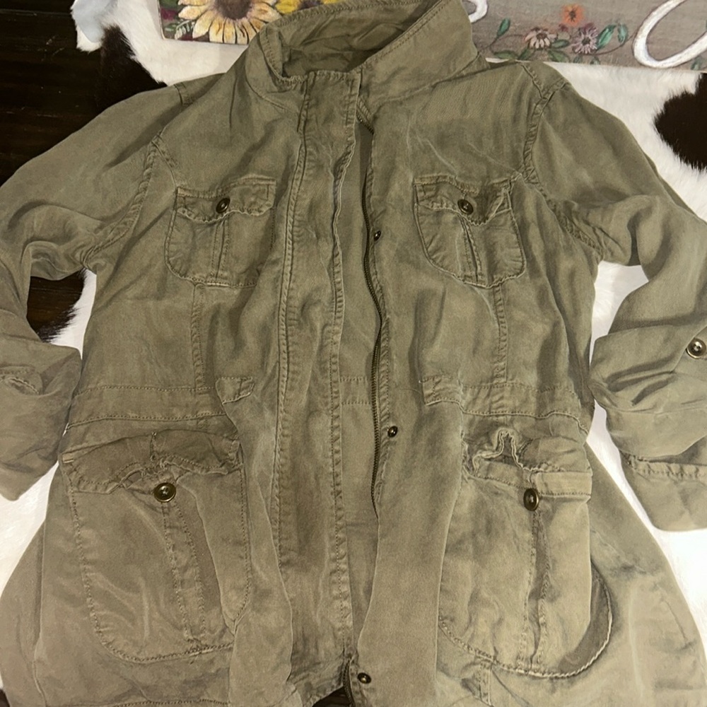 Olive green utility jacket